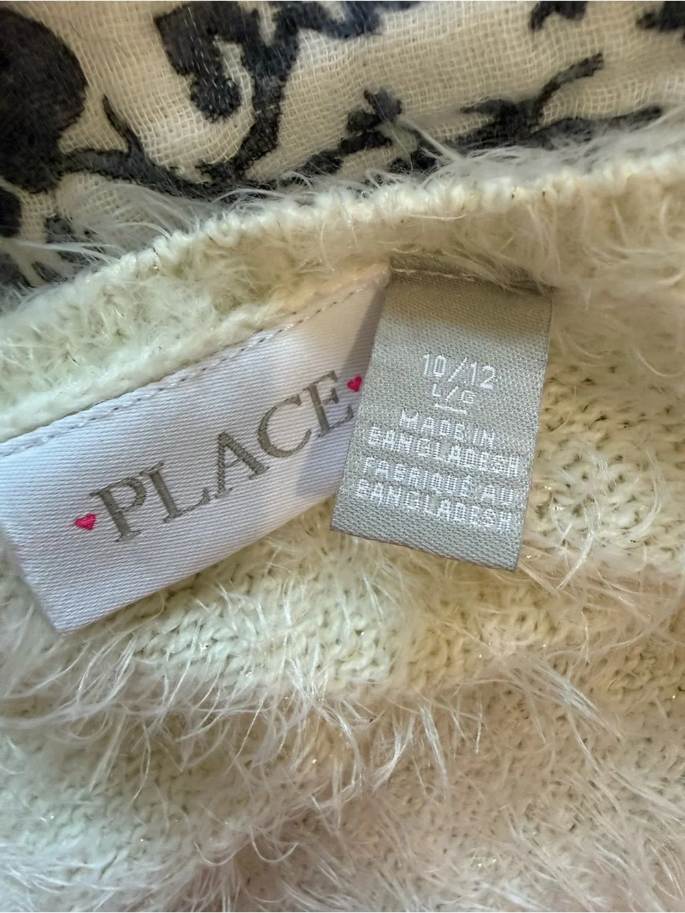 The Children's Place Cream Fuzzy Cropped Bolero Cardigan-Large 10/12